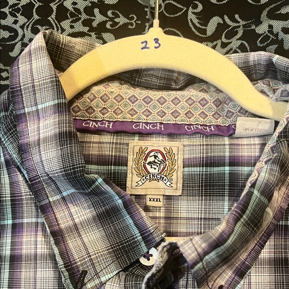 Cinch Purple & Gray Plaid Button-Down Shirt - Picture 7 of 10